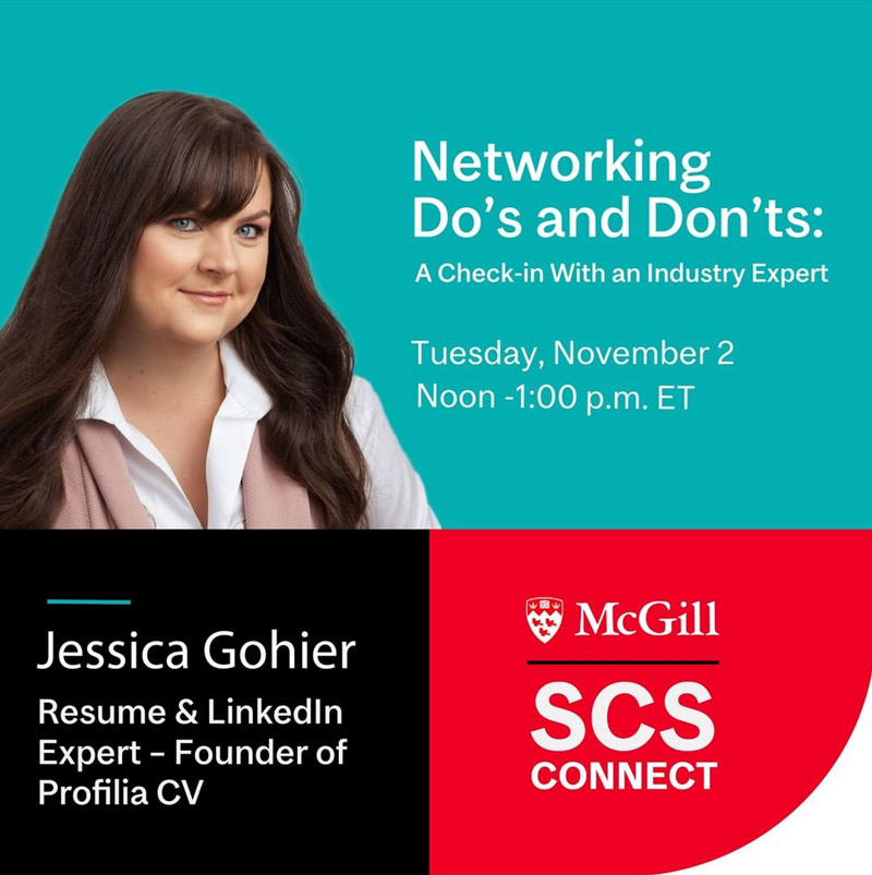 Networking Do's and Don't McGill SCS Connect